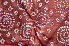 Brown Cloud on Soft Tie Dye Print Cotton Chambray Fabric