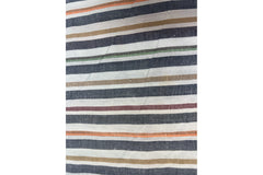 Multicolour Recycled Seersucker Stripe Fabric (White Base)