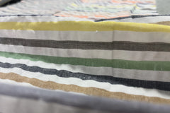 Multicolour Recycled Seersucker Stripe Fabric (White Base II)