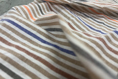 Multicolour Recycled Seersucker Pinstripe Fabric (Variant III)