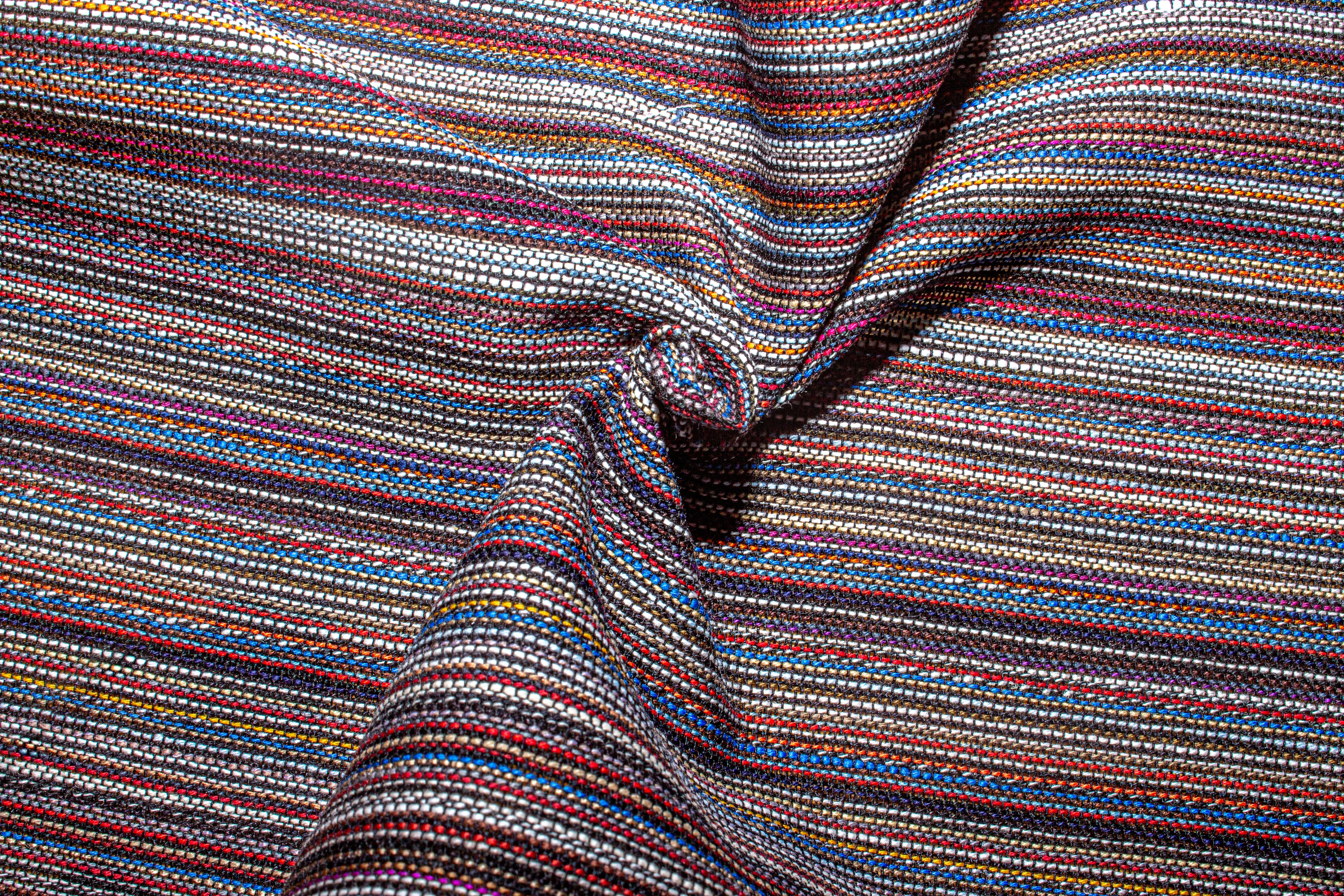 Blue Viscose Dobby Stripe Cotton Fabric