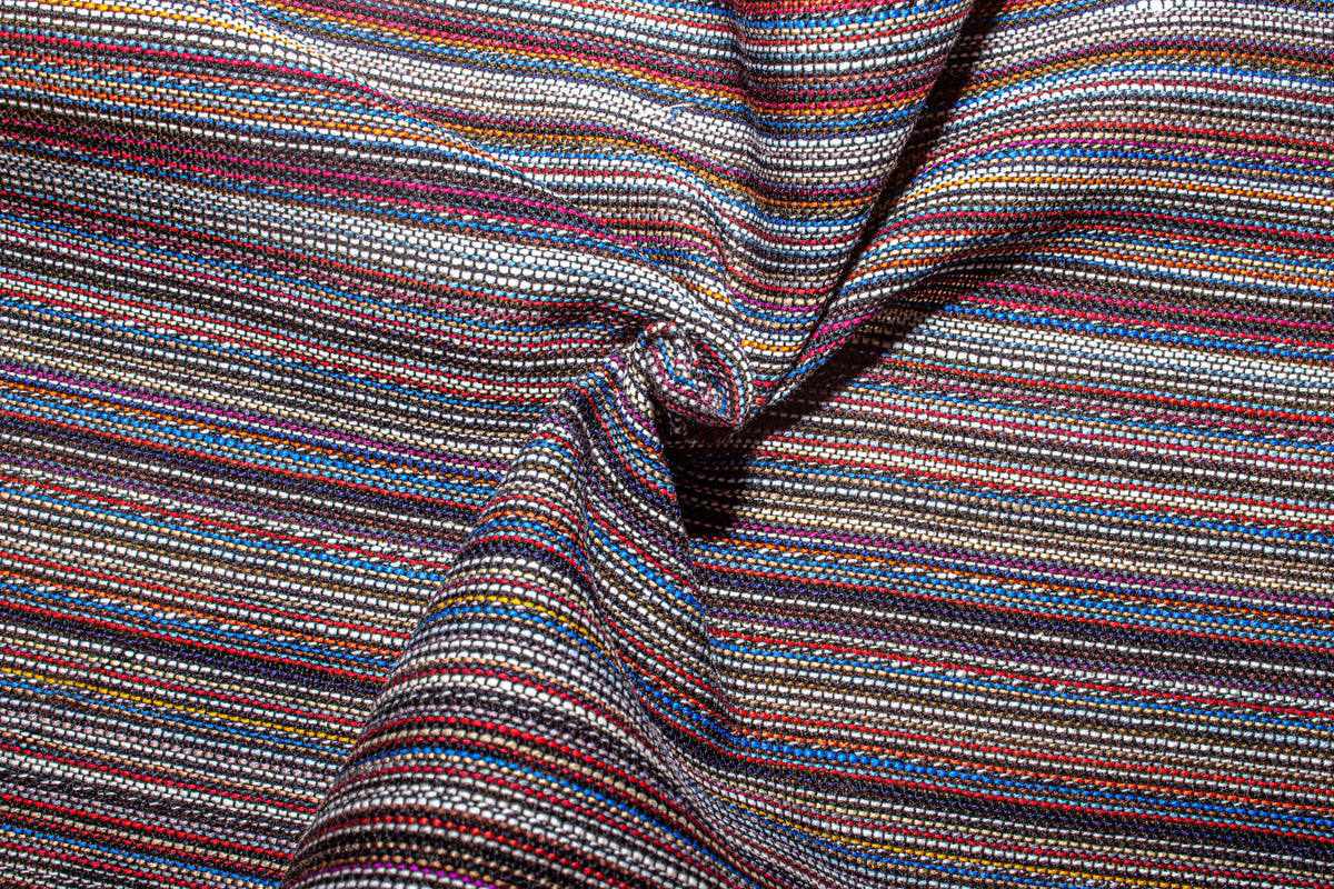 Blue Viscose Dobby Stripe Cotton Fabric
