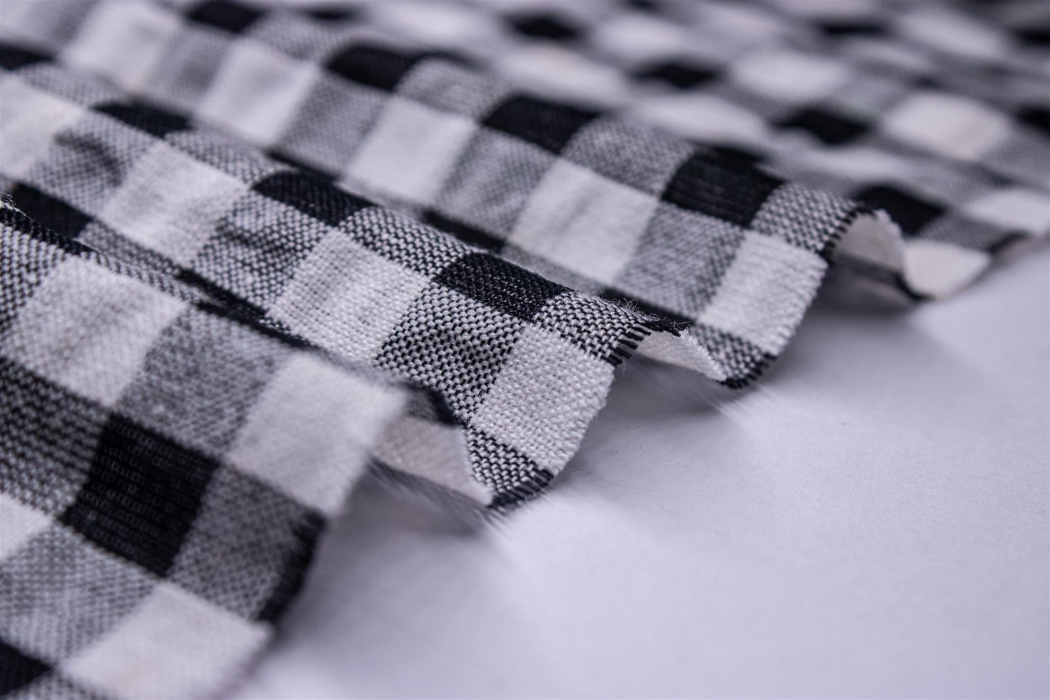 Black White Recycled Seersucker Candy Check