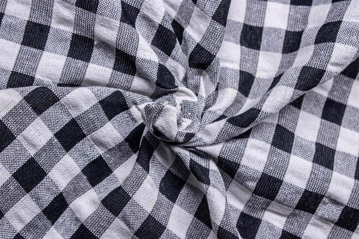 Black White Recycled Seersucker Candy Check