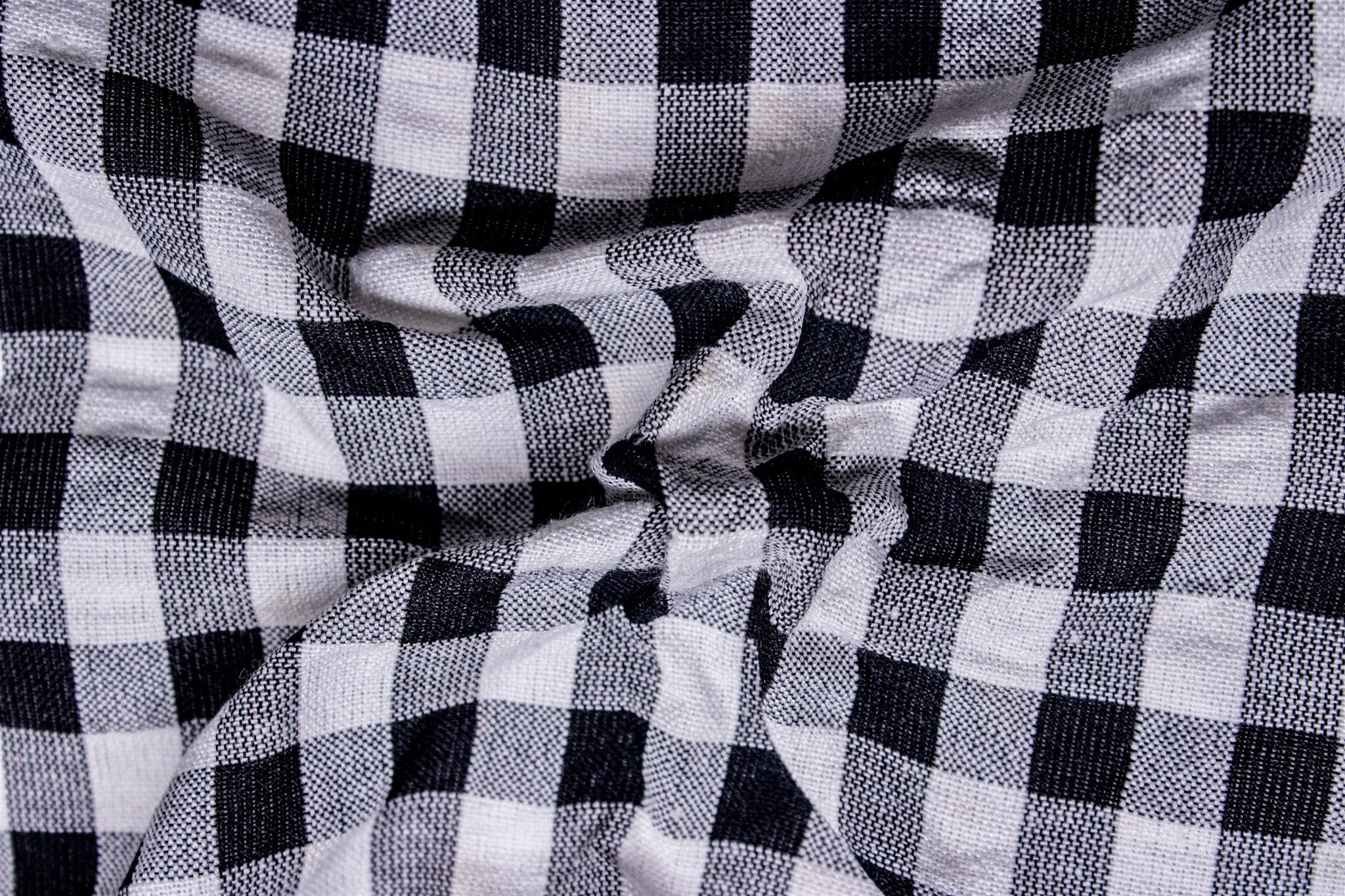 Black White Recycled Seersucker Candy Check