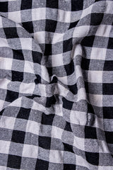 Black & White Recycled Seersucker Candy Check Recycled Yarn Fabric