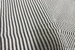 Black Recycled Seersucker Pinstripe Fabric