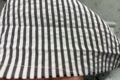 Black Recycled Seersucker Pinstripe Fabric
