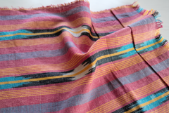 Red & Orange Handloom Ikat Cotton Fabric