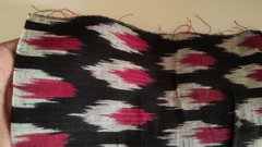 Black & Red Handloom Ikat Cotton Fabric