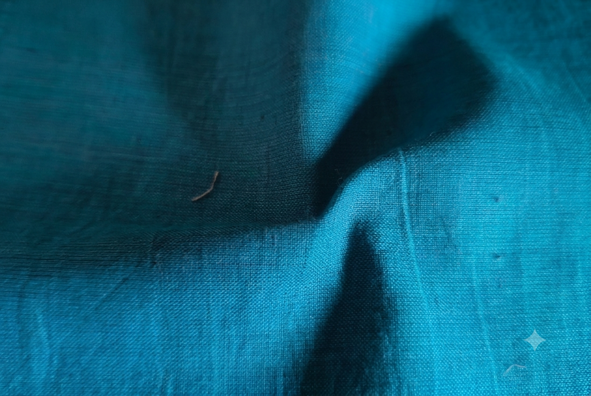 Romer Blue Mangalgiri Cross Chambray Cotton Fabric