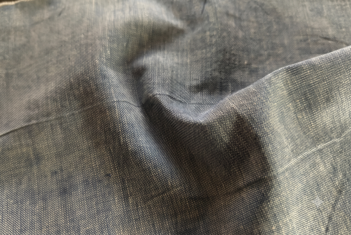 Blue Mangalgiri Cross Chambray Cotton Fabric