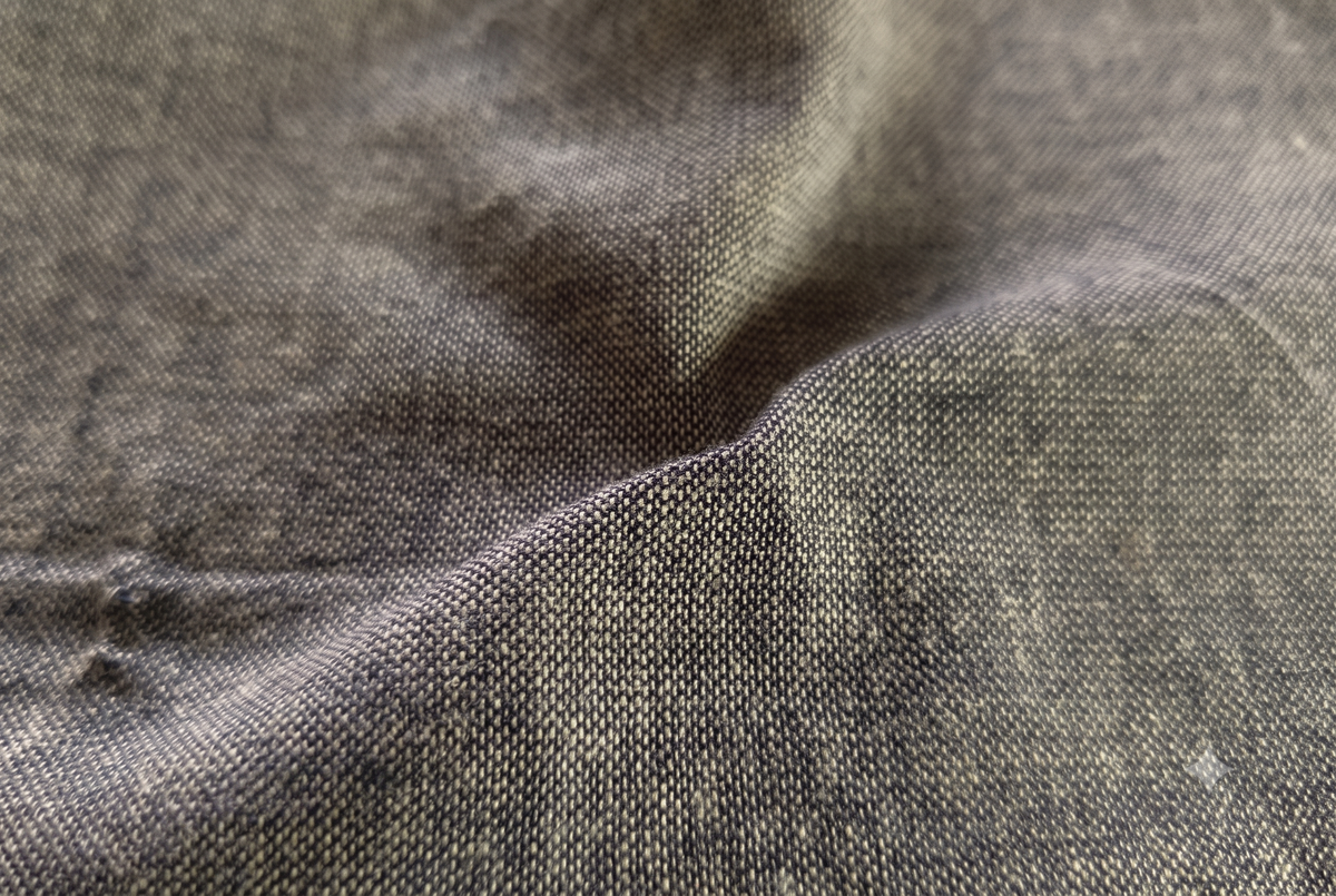 Navy Blue Mangalgiri Khadi Cross Chambray Cotton Fabric