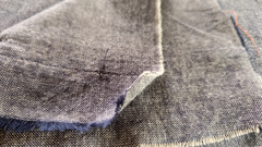 Navy Blue Mangalgiri Khadi Cross Chambray Cotton Fabric