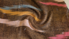 Brown Handloom Ikat Cotton Fabric