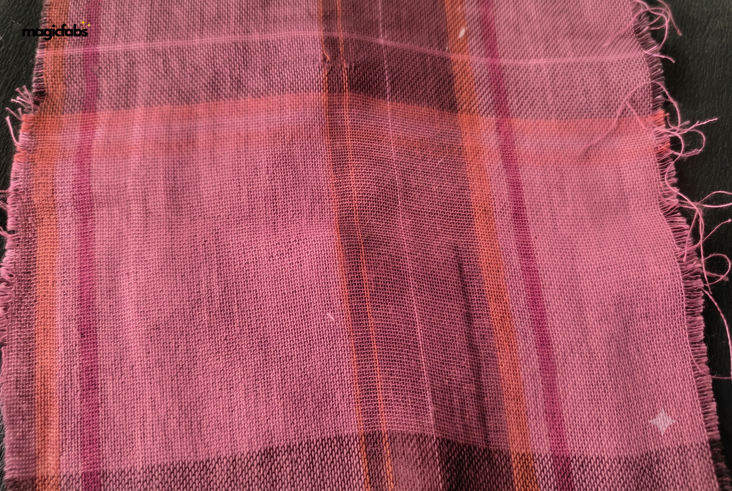 Burnt Pink & Magenta Cotton Reversible Madras Checks Fabric