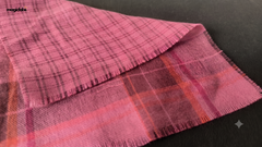Burnt Pink & Magenta Cotton Reversible Madras Checks Fabric