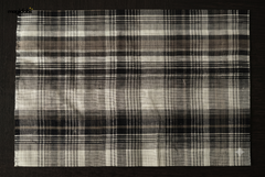 White & Olive Cotton Reversible Madras Checks Fabric