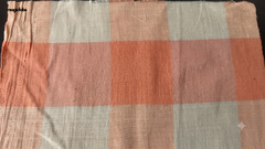 White & Peach Orange Cotton Mul TomTom Checks Fabric