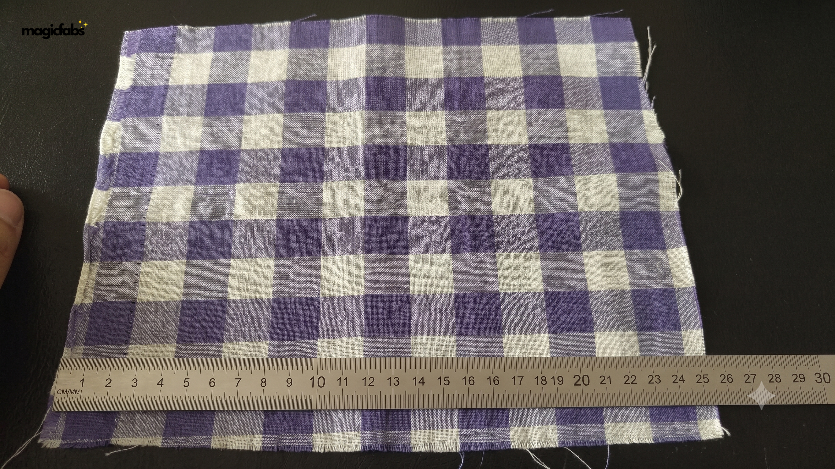 White & Lilac Cotton Candy Checks Fabric