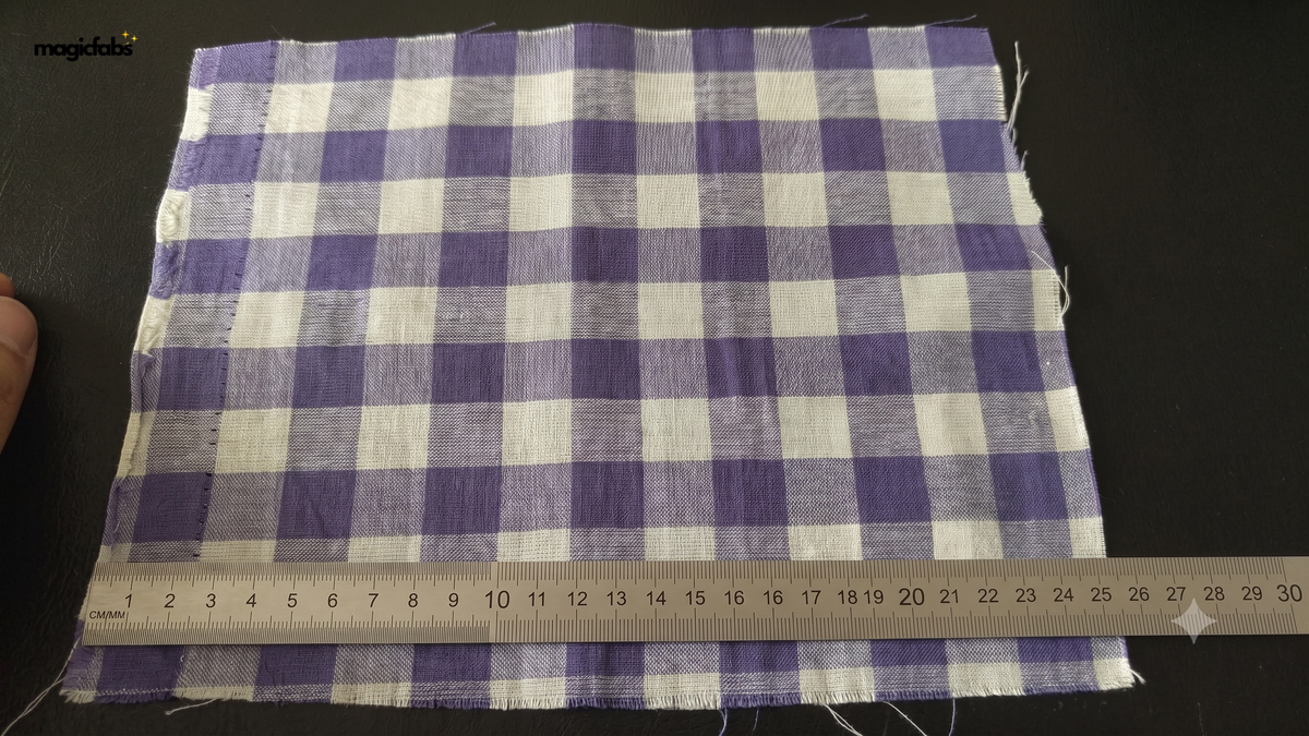 White & Lilac Cotton Candy Checks Fabric