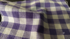 White & Lilac Cotton Candy Checks Fabric