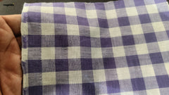 White & Lilac Cotton Candy Checks Fabric
