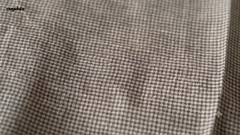 White & Olive Cotton Crepe Houndstooth Fabric