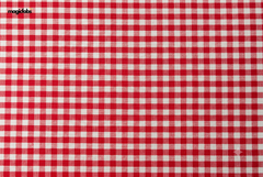 White & Red Cotton Seersucker Gingham Checks Fabric