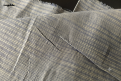 White & Blue Cotton Katari Ikat Fabric
