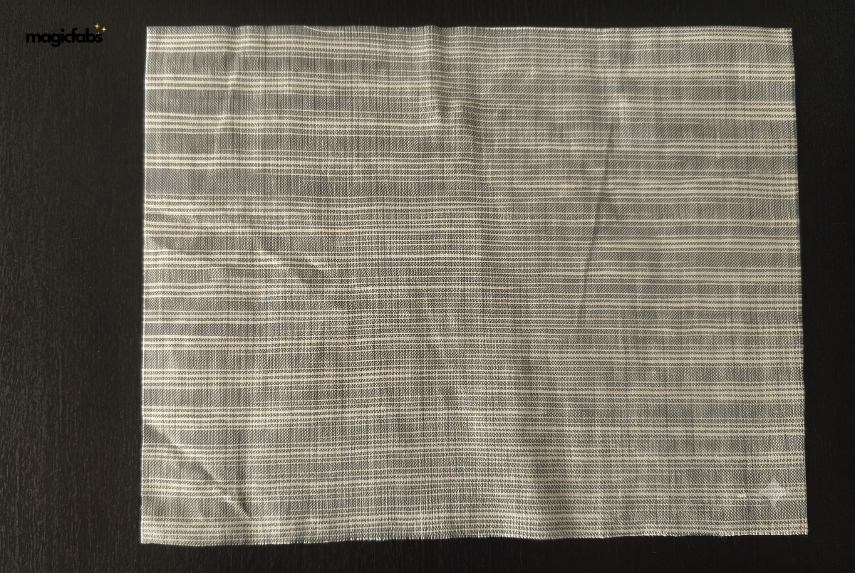 White & Grey Cotton Katari Ikat Fabric