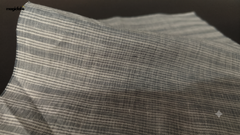White & Grey Cotton Katari Ikat Fabric