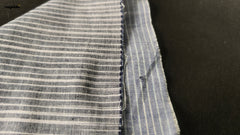 White & Blue Cotton Katari Ikat Fabric