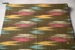 Earthy Brown & Multicolour Cotton HL Ikat Fabric