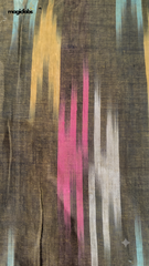 Earthy Brown & Multicolour Cotton HL Ikat Fabric
