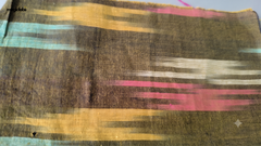 Earthy Brown & Multicolour Cotton HL Ikat Fabric