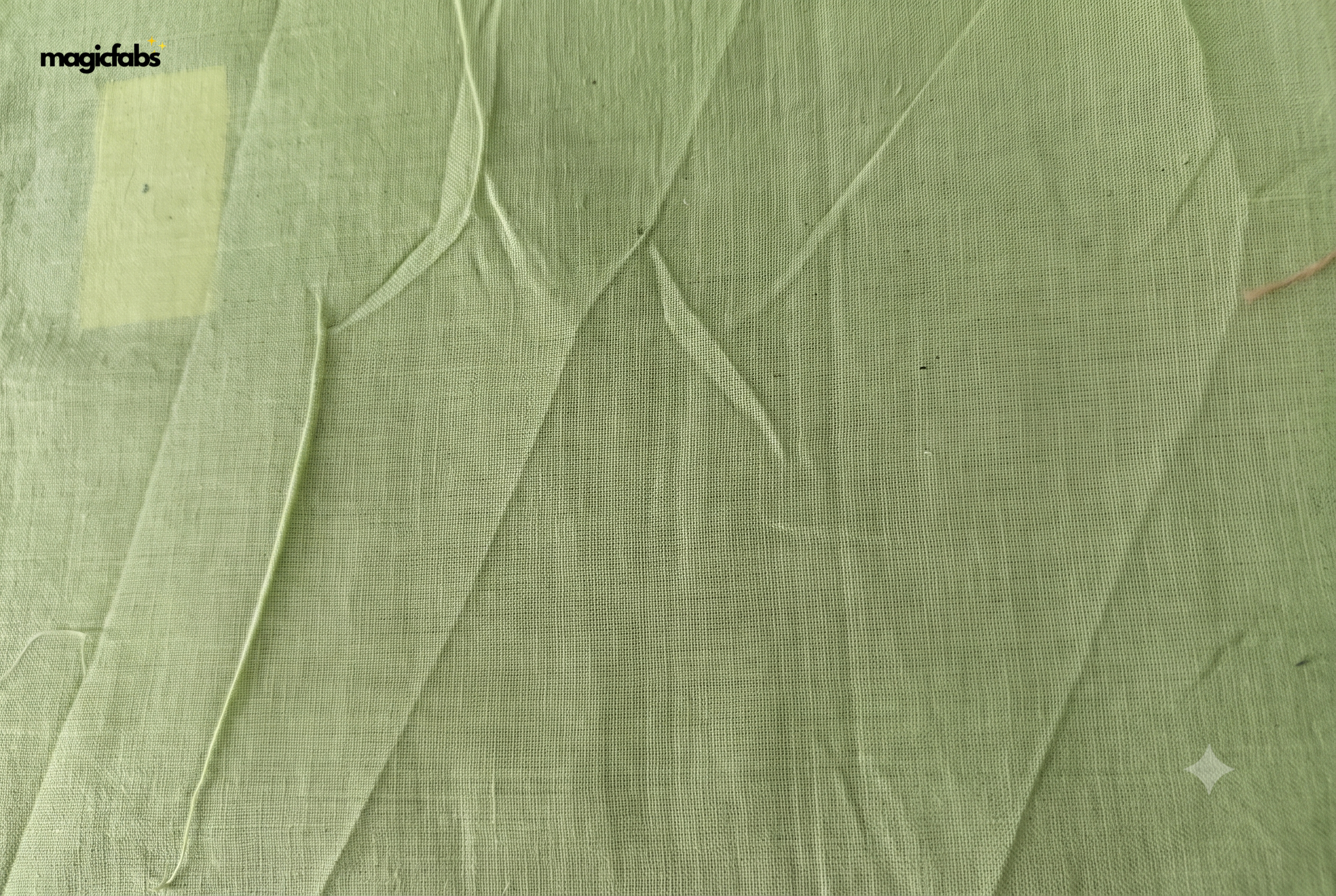 Light Fluorescent Green Cotton Mangalgiri Chambray Fabric