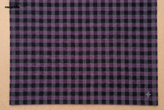 Black & Purple Reversible Gingham Checks with Stripes Fabric