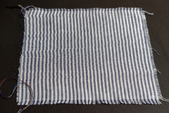 White & Navy Reversible Pin Stripe with Plain Fabric