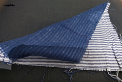White & Navy Reversible Pin Stripe with Plain Fabric
