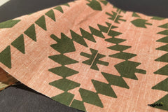 Aztec Print Slub Chambray Cotton Fabric