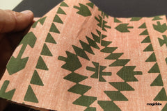 Aztec Print Slub Chambray Cotton Fabric