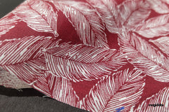 Leaf Print Cotton Linen Fabric