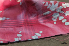 Leaf Batik Tie Dye Print Madras Checks Cotton Fabric