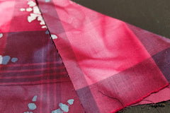 Leaf Batik Tie Dye Print Madras Checks Cotton Fabric