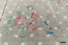 White Floral Print Butta Dobby Cotton Fabric