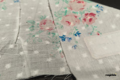 White Floral Print Butta Dobby Cotton Fabric