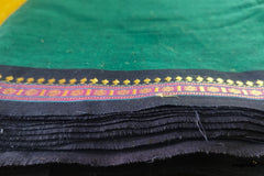 Peacock Blue & Green Handloom Mangalagiri Cotton Fabric