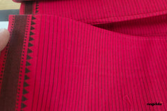 Red & Black Handloom Mangalagiri Cotton Fabric