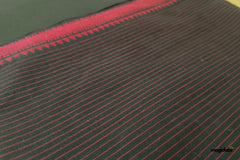 Black & Maroon Handloom Mangalagiri Cotton Fabric
